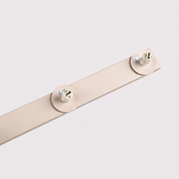 Deckenleuchte blendarm Glas Stahl Beige G9 L:120cm