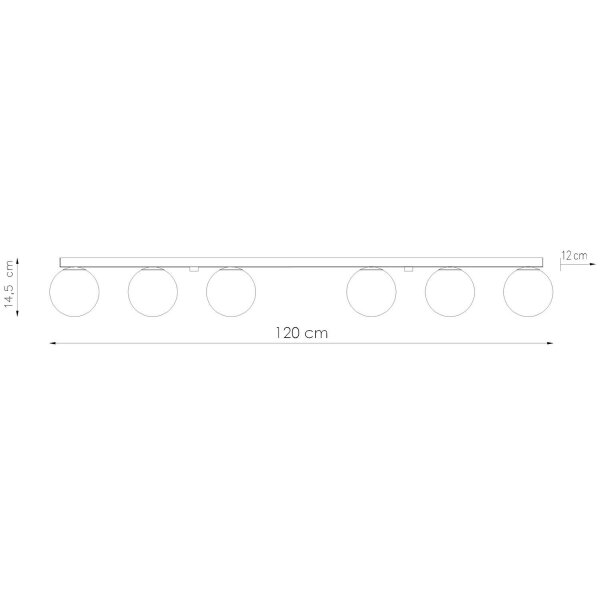 Deckenleuchte blendarm Glas Stahl Beige G9 L:120cm