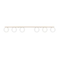 Deckenleuchte blendarm Glas Stahl Beige G9 L:120cm