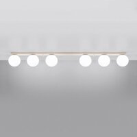 Deckenleuchte blendarm Glas Stahl Beige G9 L:120cm