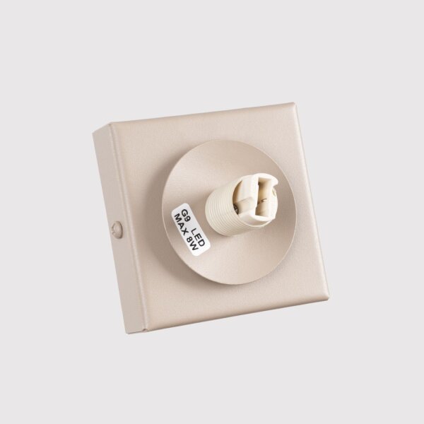 Deckenlampe blendarm Glas Stahl Taupe satiniert G9 12cm