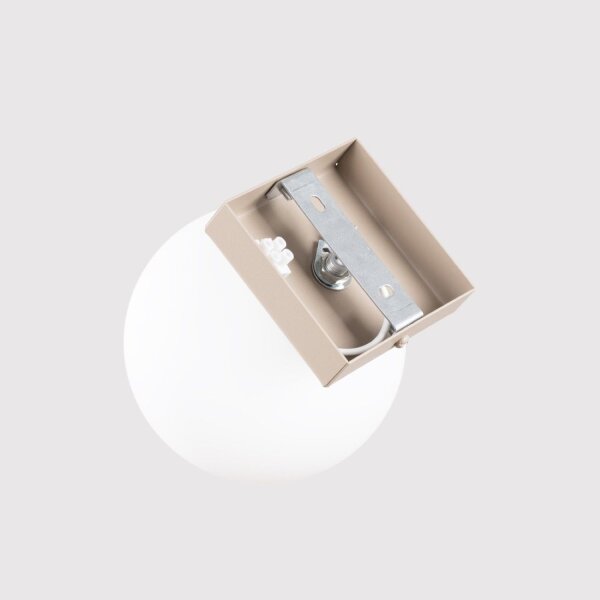 Deckenlampe blendarm Glas Stahl Taupe satiniert G9 12cm