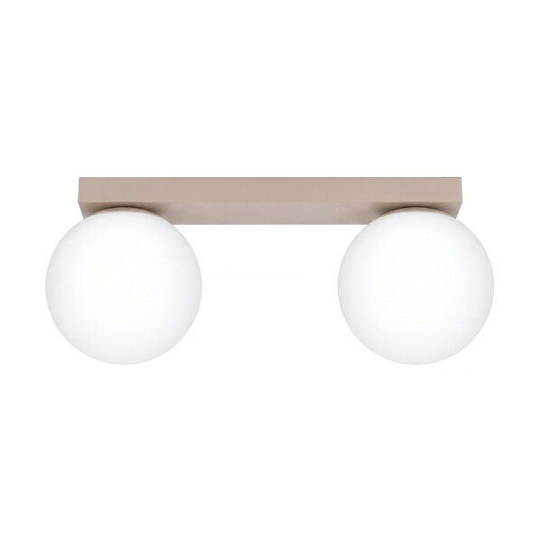 Deckenlampe blendarm Glas Stahl Taupe G9 L:34,5 cm