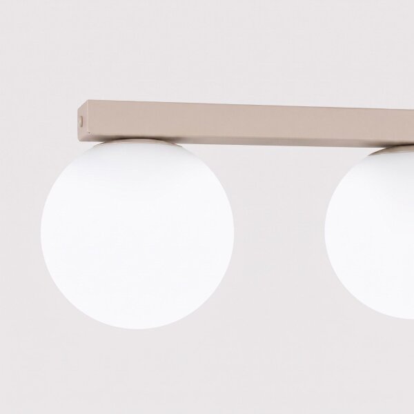 Deckenlampe blendarm Glas Stahl Taupe G9 L:34,5 cm