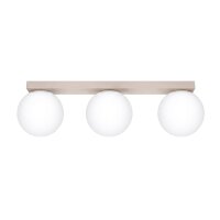 Deckenlampe blendarm Glas Stahl Taupe 3-flammig G9 50cm
