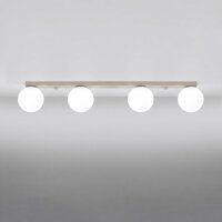 Deckenlampe blendarm Glas Stahl Taupe 4-flammig G9 88cm