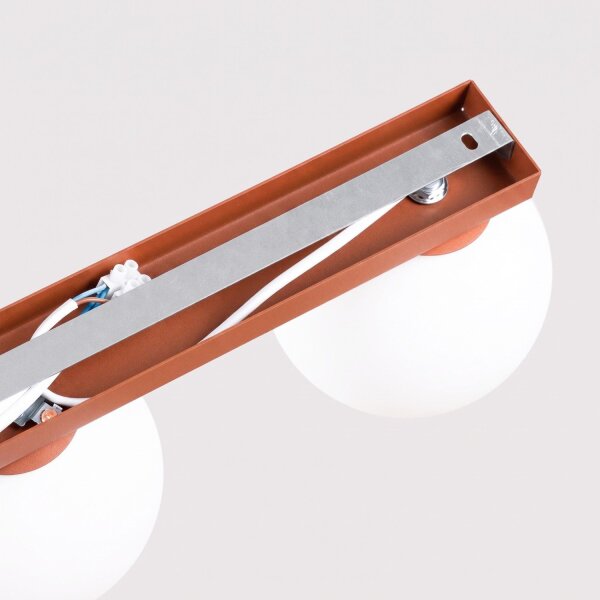 Deckenlampe Glas Stahl Ockerrot 2-flammig G9 L:34,5cm