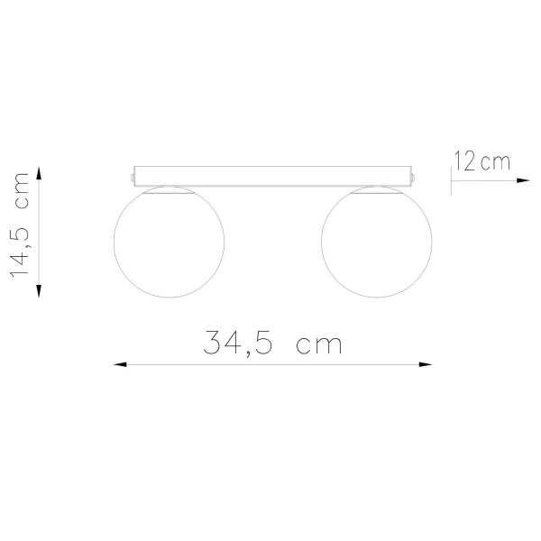 Deckenlampe Glas Stahl Ockerrot 2-flammig G9 L:34,5cm