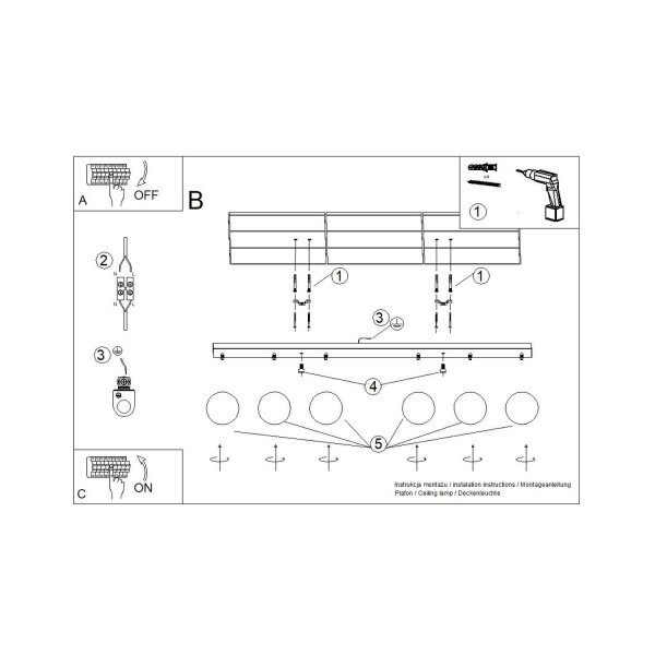 Deckenlampe blendarm Glas Stahl Ockerrot G9 L:120cm