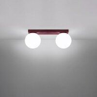 Deckenlampe blendarm Glas Stahl Burgund G9 L:34,5cm