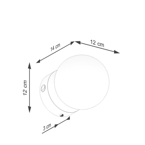 Wandlampe Schalter Glas Stahl Ultramarin G9 B:14cm rund