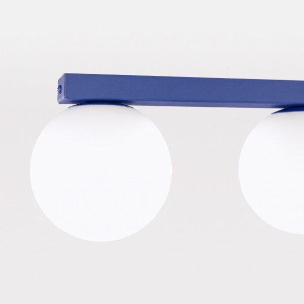 Deckenlampe Glas Stahl Ultramarin 4-flammig G9 L:88cm