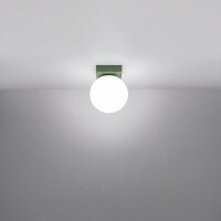 Deckenlampe Glas Stahl Olivgrün satiniert G9 B:12cm