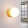Wandlampe Schalter Glas Stahl Gelb G9 H:12 cm rund