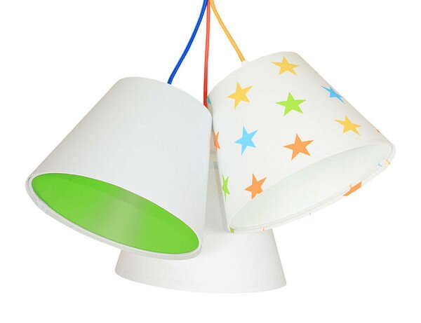 Lampe à suspendre Lampe pour enfants Blanc Vert Étoiles Tissu