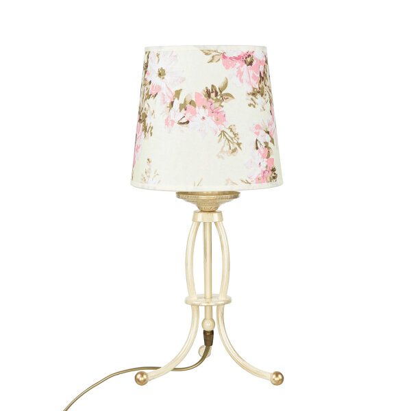 Lampe de table CRINE Shabby Chic 42cm fleurs