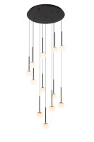 LED Pendelleuchte Glas Schwarz Messing 2200-3300K