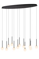 LED Hängelampe Glas Schwarz Messing 2200-3300K 143,2 cm
