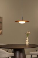 LED Pendelleuchte Holz Schwarz Terrakotta 2700K rund