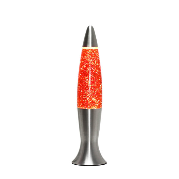 Verspielte Lavalampe ANGELINA Orange Glitter 40cm Retro