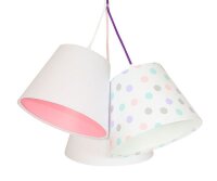 Lampe de chambre denfant SAMY blanc rose à pois...