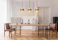 Pendelleuchte verstellbar Glas Schwarz Gold E27 110 cm