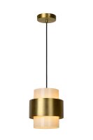 Pendelleuchte verstellbar Glas Gold Weiß E27 B:20 cm