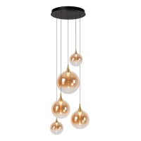 LED Pendelleuchte Glas Schwarz Bernstein 2700K Ø57 cm