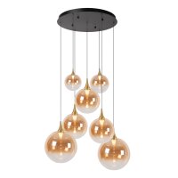 LED Hängelampe Glas Schwarz Bernstein 2700K...