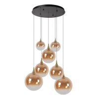 LED Hängelampe Glas Schwarz Bernstein 2700K...
