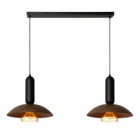 Hängelampe verstellbar Schwarz Kaffeebraun E27 L:114 cm