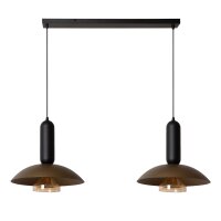 Hängelampe verstellbar Schwarz Kaffeebraun E27 L:114 cm