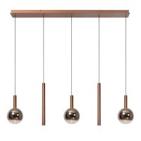 LED Pendelleuchte Kupfer Rauchglas 2200-3300K L:138 cm