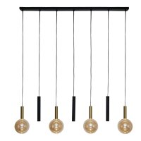 Hängelampe Glas Schwarz Bernstein G9 GU10 L:143 cm