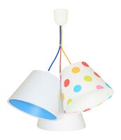 Suspension Couleur Blanc &agrave; pois Tissu 3-flmg