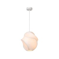 Pendelleuchte verstellbar Seide Weiß E27 Ø25...
