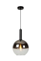 Hängelampe verstellbar Schwarz Rauchglas E27 B:30 cm