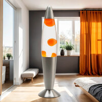 Joyeuse lampe à lave TIMMY cire Orange H:36cm