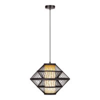 Hängelampe verstellbar Holz Schwarz E27 Ø40 cm