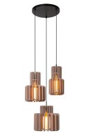Pendelleuchte Filz Glas Schwarz Taupe E27 Ø50 cm