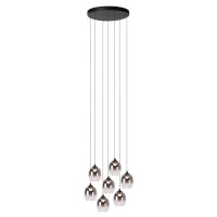 LED Hängelampe Metall Schwarz Rauchglas 3000K L:52 cm