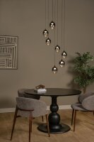 LED Hängelampe Metall Schwarz Rauchglas 3000K L:52 cm