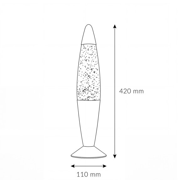 Elégante lampe à lave paillettes en 40cm G9 Retro ROXY