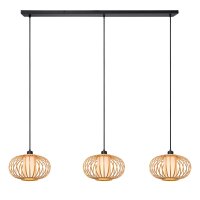 Hängelampe verstellbar Bambus Holz E27 L:141 cm