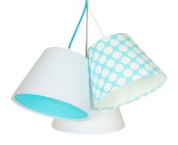 Suspension Lampe pour enfants Blanc Bleu Tissu