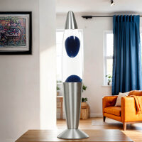 Lampe à lave harmonieuse bleu argent rond...