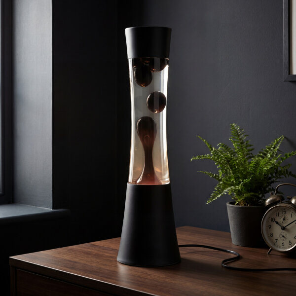 Lampe à Lave Noir Violet Foncé SANDRO 39 cm Design Rétro