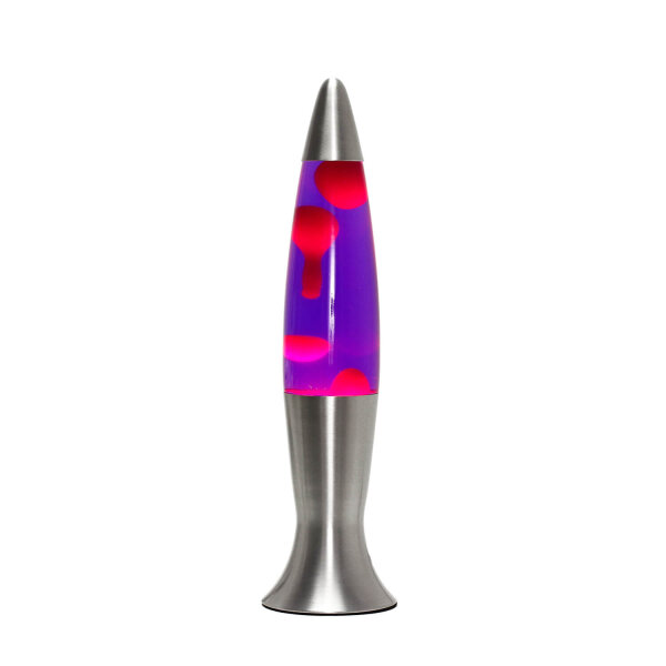 Lampe à lave dambiance Violet Rouge Argent 40cm ANGELINA
