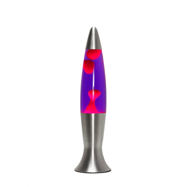 Lampe à lave dambiance Violet Rouge Argent 40cm ANGELINA