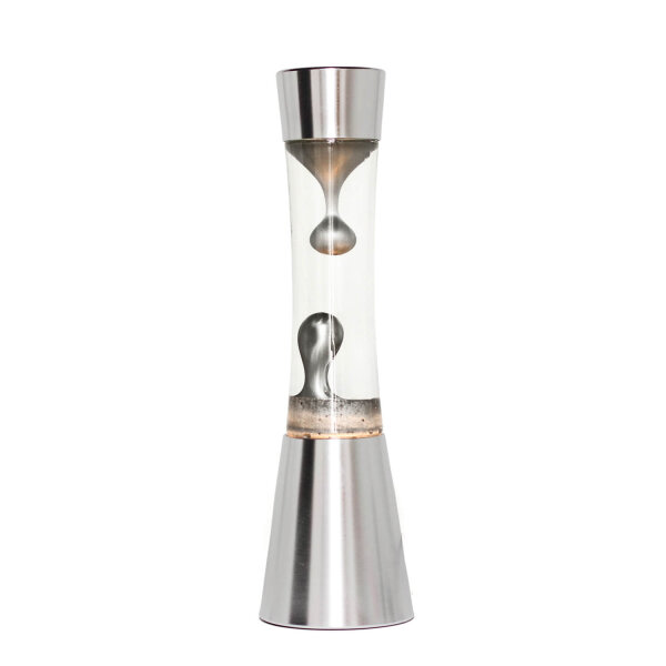 Lampe à lave argentée SANDRO 39cm table rétro élégante